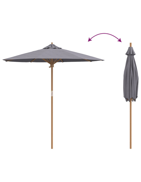 Ombrello da giardino Grigio scuro Ø 270 x 260 cm Bambù
