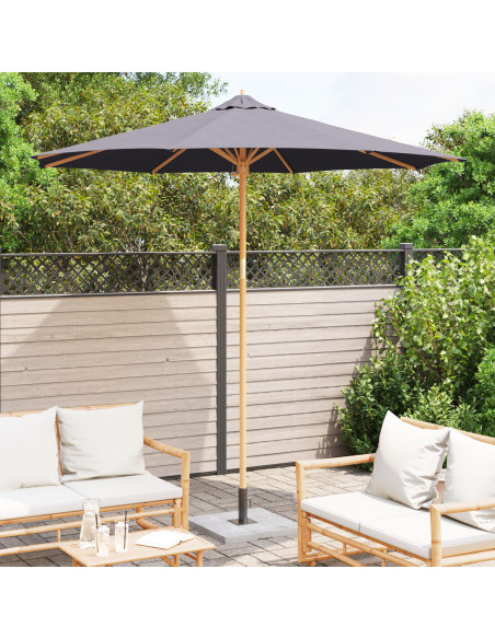 Ombrellone da Giardino Grigio Scuro 270x260 cm in Bambù