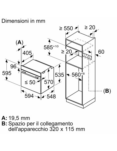 Bosch Serie 4 HQA574BB3 Forno con vapore da incasso 60 x 60 cm Nero Classe A+