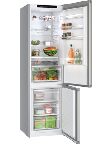 Bosch Serie 4 KGN392I1F , Frigorifero combinato da libera installazione, 203 x 60 cm, Acciaio spazzolato anti-impronta Classe A