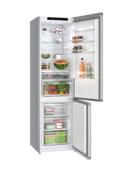 Bosch Serie 4 KGN392I1F , Frigorifero combinato da libera installazione, 203 x 60 cm, Acciaio spazzolato anti-impronta Classe A