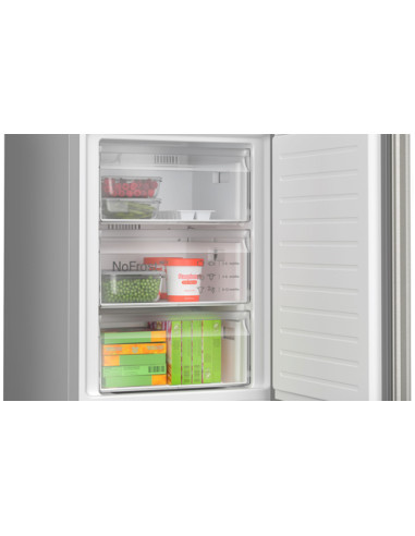 Bosch Serie 4 KGN392I1F , Frigorifero combinato da libera installazione, 203 x 60 cm, Acciaio spazzolato anti-impronta Classe A