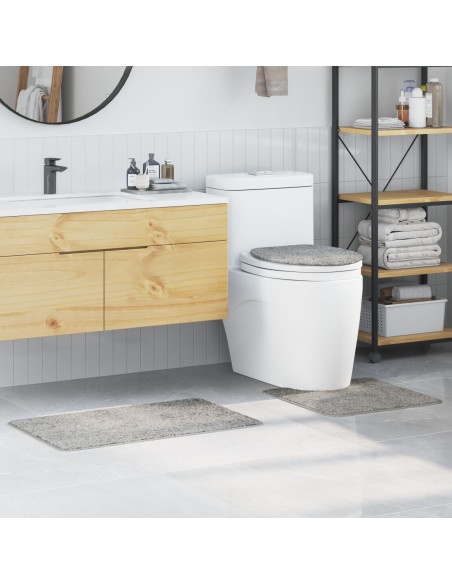 Set di tappetini da bagno 3 pezzi grigi in polipropilene antiscivolo