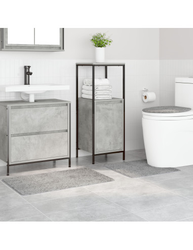 Set di tappetini antiscivolo per il bagno 3 pcs Grigio PP