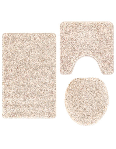 Set di tappetini antiscivolo per il bagno 3 pcs Crema PP
