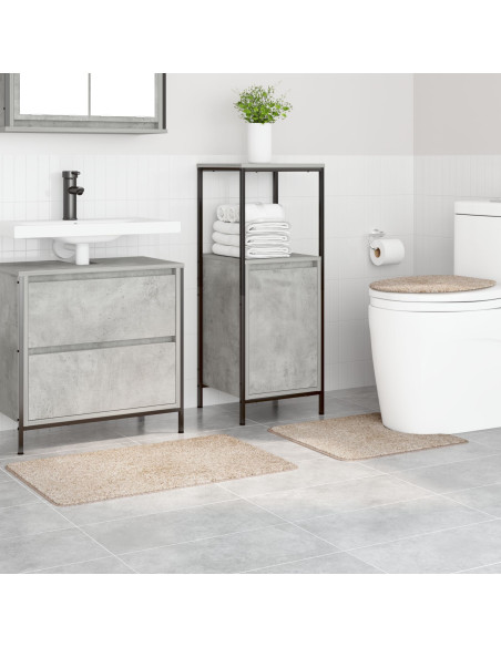 Set di tappetini da bagno in crema 3 pezzi in polipropilene antiscivolo