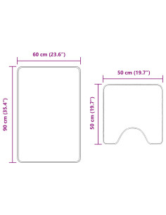 Set di tappetini antiscivolo per il bagno 2 pcs Viola PP 2