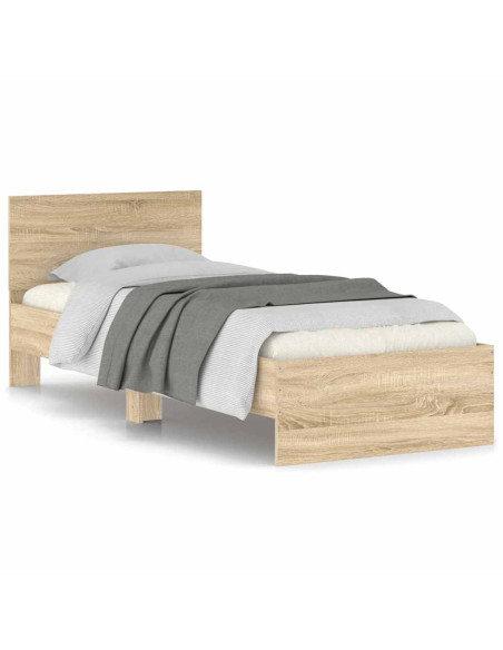 Giroletto con Testiera Rovere Sonoma 90x200cm Legno Multistrato