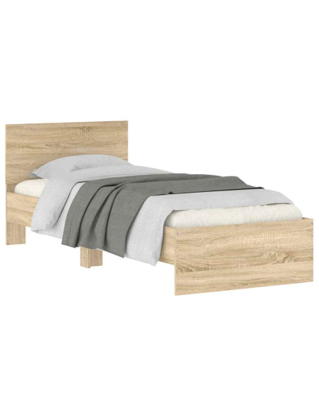Giroletto con Testiera Rovere Sonoma 90x200cm Legno Multistrato