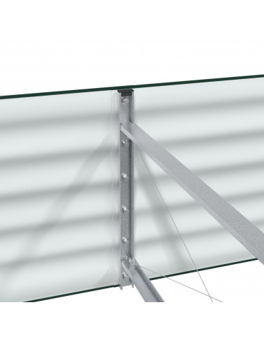 Lettiera da giardino Verde 240x80x44 cm Acciaio zincato