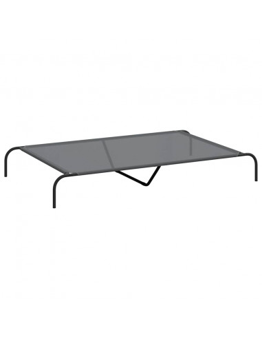 Cuccia per Cani Rialzata Grigia 150x90x20cm Textilene e Acciaio