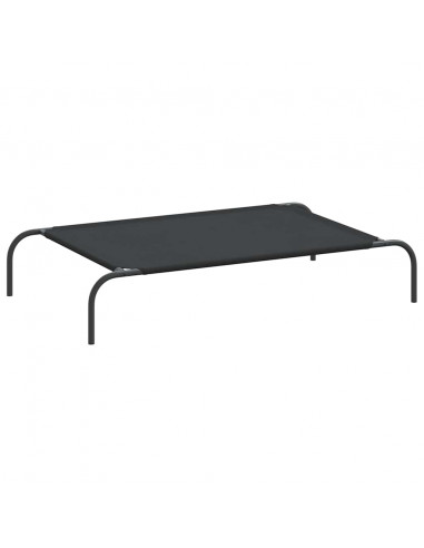 Cuccia per Cani Rialzata Nera 110x65x20cm Tela Oxford e Acciaio