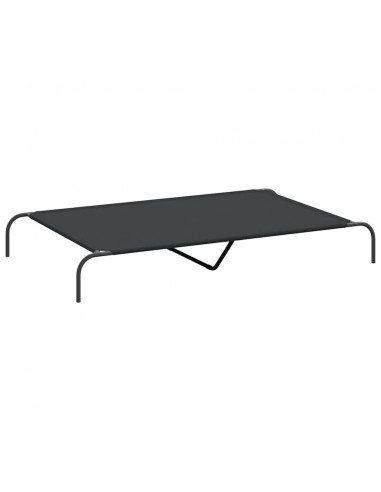 Cuccia per Cani Rialzata Nera 150x90x20cm Tela Oxford e Acciaio