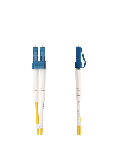 StarTech.com Cavo in fibra ottica duplex monomodale OS2 da LC a SC (UPC) da 15 m, 9/125µm, 100G, Insensibile alla piegatura, Ba