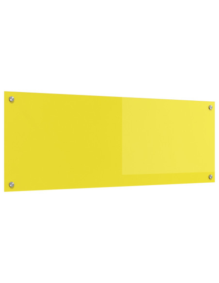 Schienale da Cucina Giallo 110x40x0,6 cm Vetro Temperato