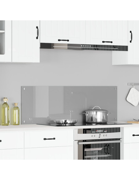 Schienale Cucina Grigio Chiaro 120x40x0,6 cm Vetro Temperato