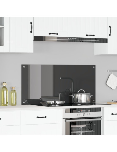 Rivestimento da Cucina Grigio scuro 110 x 50 cm vetro temperato