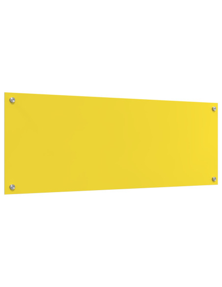 Schienale da Cucina Giallo 110x40x0,6 cm Vetro Temperato