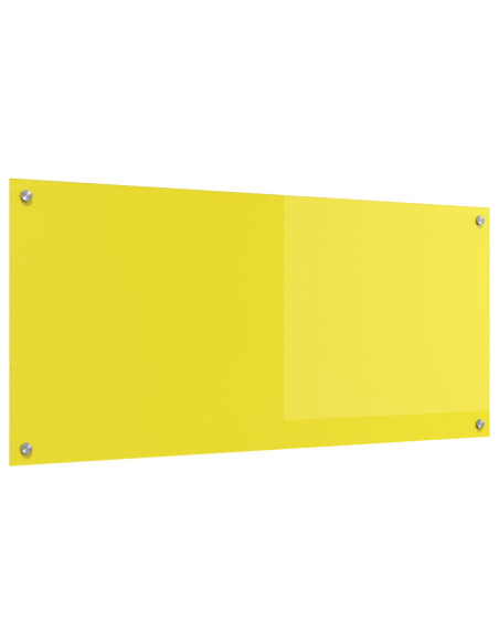 Schienale da Cucina Giallo 110x50x0,6 cm in Vetro Temperato