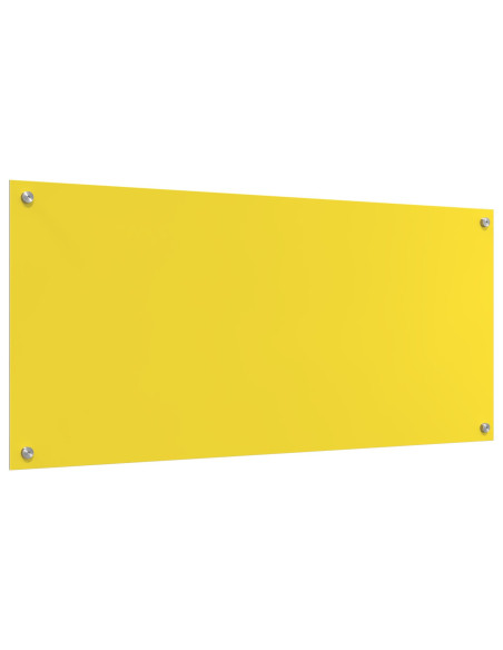 Schienale da Cucina Giallo 110x50x0,6 cm in Vetro Temperato