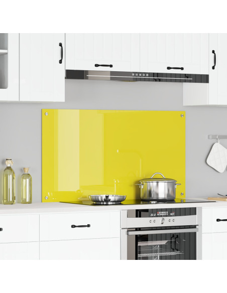 Schienale Cucina Giallo 110x60x0,6 cm in Vetro Temperato