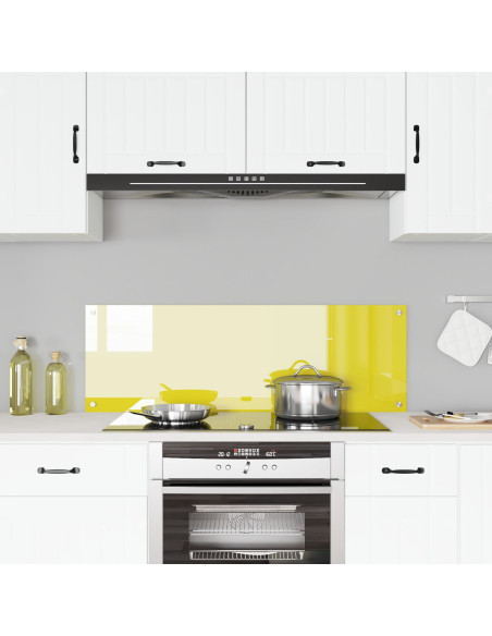 Schienale da cucina  Giallo 120x40x0,6 cm in vetro temperato