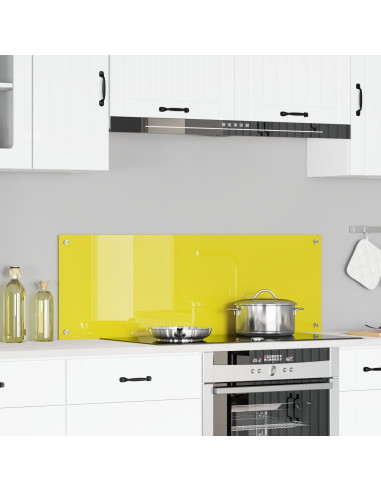Rivestimento da Cucina Giallo 120 x 40 cm vetro temperato