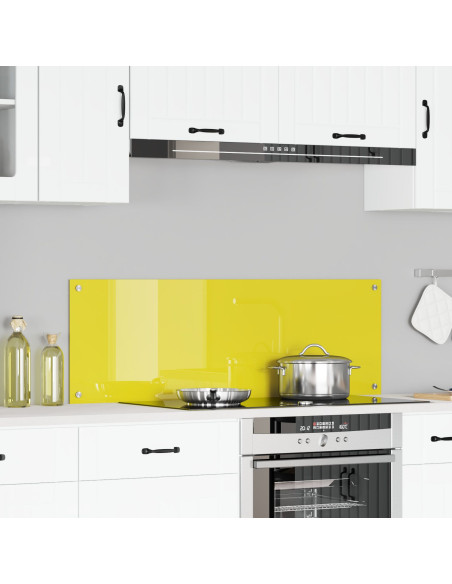 Schienale da cucina  Giallo 120x40x0,6 cm in vetro temperato