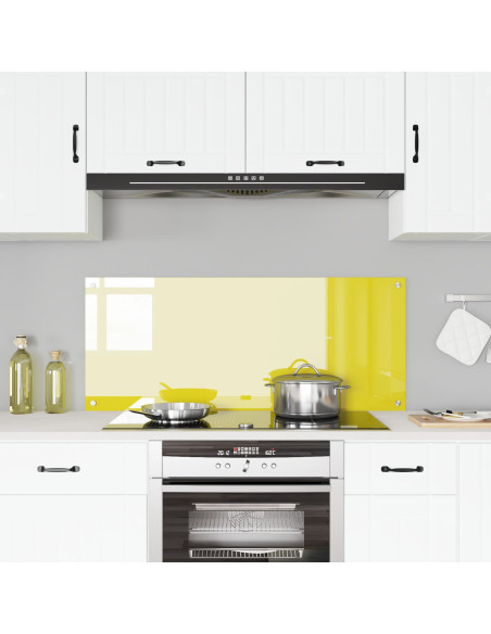 Schienale Cucina Giallo 120x50x0,6 cm in Vetro Temperato