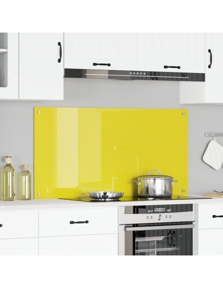 Schienale da Cucina  Giallo 120x60x0,6 cm in Vetro Temperato