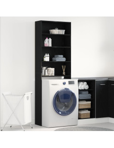 Armadio per Lavatrice Rovere Nero 64 x 24 x 190 cm 2