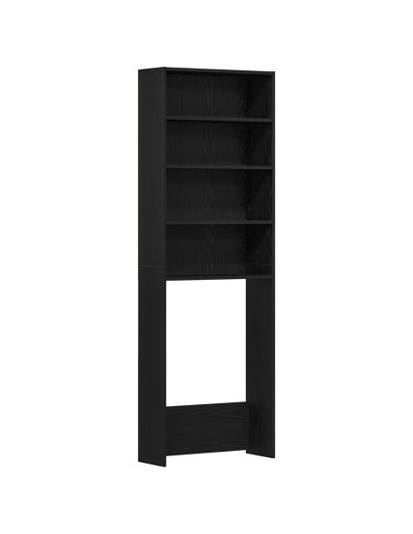 Armadio per Lavatrice  Quercia Nera 64x24x190 cm Legno Ingegnerizzato
