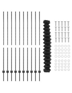 Recinzione con Posto Grigio 1,5 x 10 m Acciaio e PVC