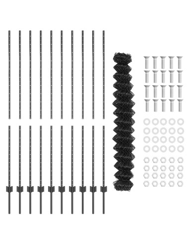 Recinzione con Posto Grigio 1,5 x 10 m Acciaio e PVC