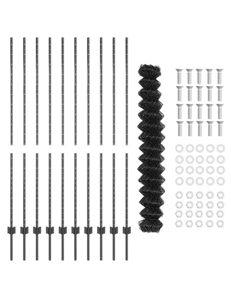 Recinzione a maglie  con 20 post U grigi 1,5x10 m in acciaio