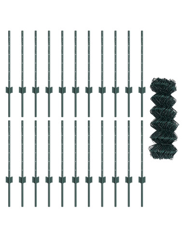 Recinzione con Posto Verde 0,6 x 25 m Acciaio e PVC