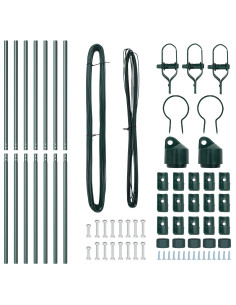 Palo della recinzione 7 pcs Verde Acciaio 2