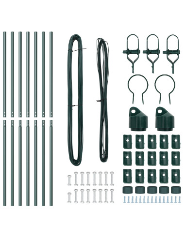Palo della recinzione 7 pcs Verde Acciaio