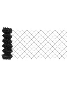 Recinzione con Posto Grigio 0,4 x 10 m Acciaio e PVC 2