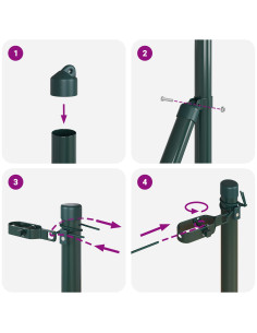 Palo della recinzione 13 pcs Verde Acciaio 2