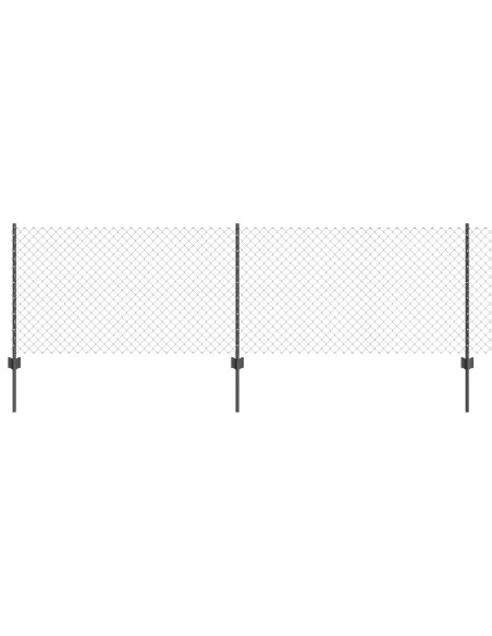 Recinzione in Rete Metallica  con 10 Post U Grigio 0.8x10 m in Acciaio