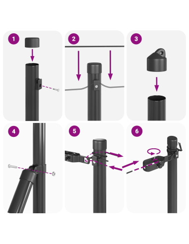 Palo della recinzione 13 pcs Grigio Acciaio