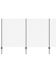 Recinzione con Posto Grigio 1,4 x 10 m Acciaio e PVC 2