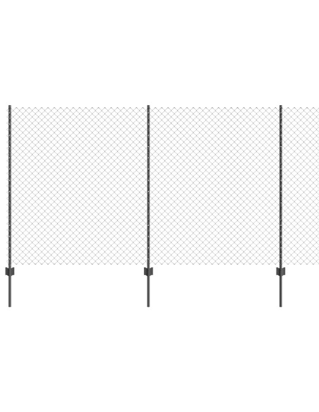 Recinzione con Posto Grigio 1,4 x 10 m Acciaio e PVC