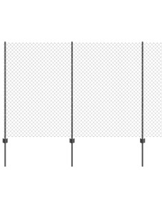 Recinzione con Posto Grigio 1,5 x 10 m Acciaio e PVC 2