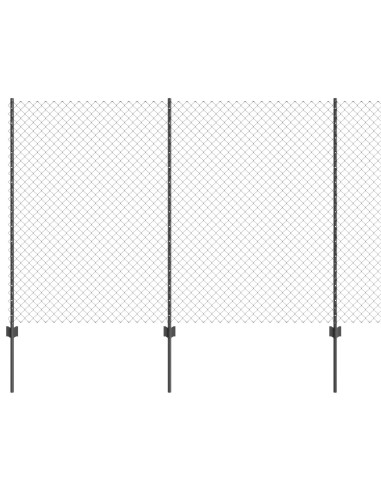 Recinzione con Posto Grigio 1,5 x 10 m Acciaio e PVC