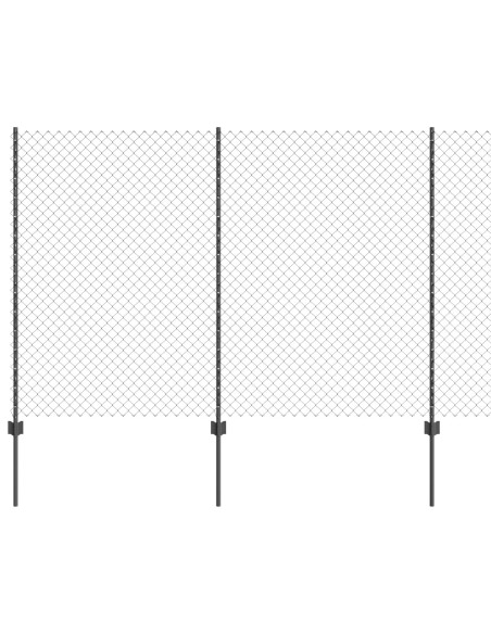 Recinzione a maglie  con 20 post U grigi 1,5x10 m in acciaio