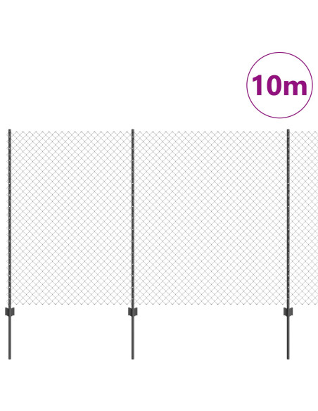Recinzione a maglie  con 20 post U grigi 1,5x10 m in acciaio