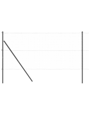 Palo della recinzione 7 pcs Grigio Acciaio