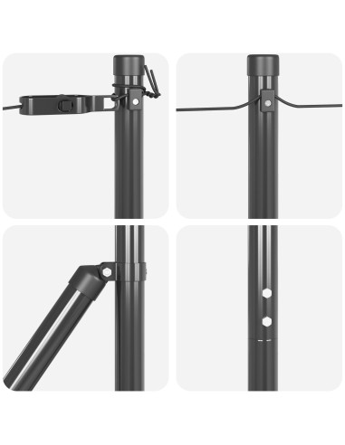 Palo della recinzione 7 pcs Grigio Acciaio